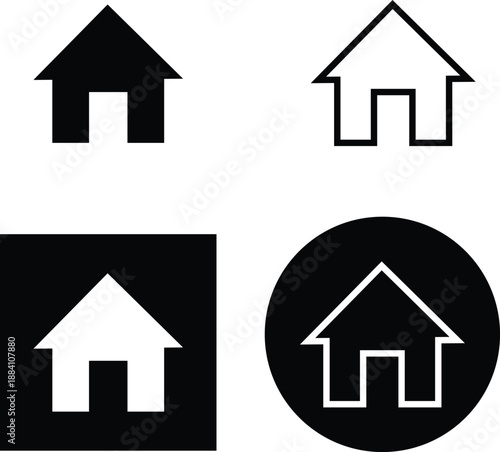 house icon set. hand drown vector icon.