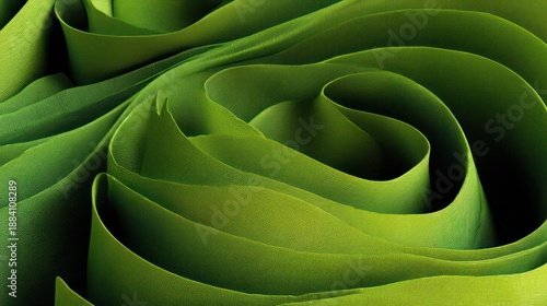 Abstract green swirls on transparent