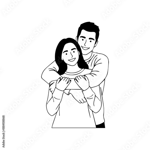 Couple embracing warmly Vector