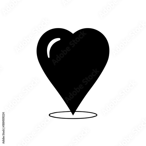 Black heart on pedestal Vector