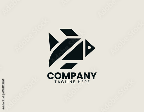 Tetra Fish Black Vector Logo Illustration