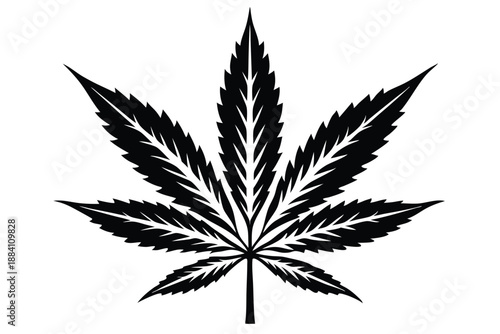cannabis silhouette line art vector illustration with a white background