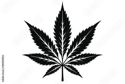 cannabis silhouette line art vector illustration with a white background