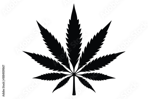 cannabis silhouette line art vector illustration with a white background