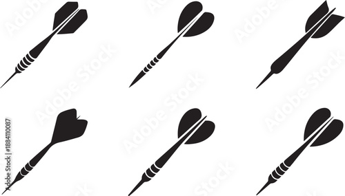 Set of six dart silhouettes
