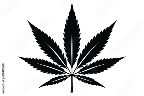 cannabis silhouette line art vector illustration with a white background