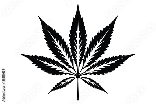 cannabis silhouette line art vector illustration with a white background