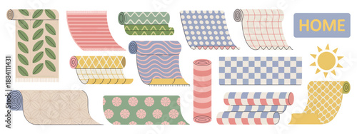 Cozy Wool Carpets and Bath Rugs, Decorative Floor Mats with Various Shapes and Textures, Soft Home Interior Elements for Bathroom, Bedroom, Living Room Decor, Modern House Design