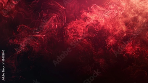 A swirling abstract design featuring red smoke against a dark background.
