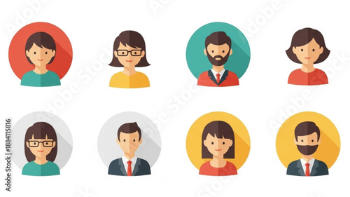 Collection of Diverse User Profile Icons for Digital Platforms.