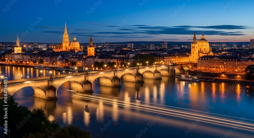 Obraz premium night view of budapest hungary