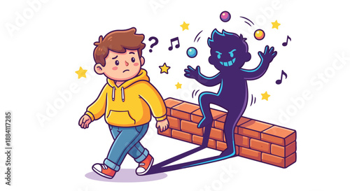 A human shadow acting independently isolated