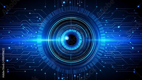 Wallpaper Mural Digital eye with circuit board background. Torontodigital.ca