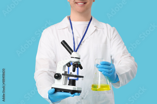 Young male scientist with m...