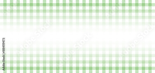 Soft green and white gingham check pattern background with horizontal gradient fade for traditional textile design feminine scrapbooking and elegant tablecloth texture