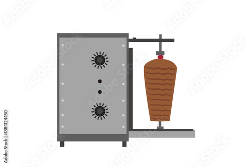 Shawarma Vertical Rotisserie Machine Illustration