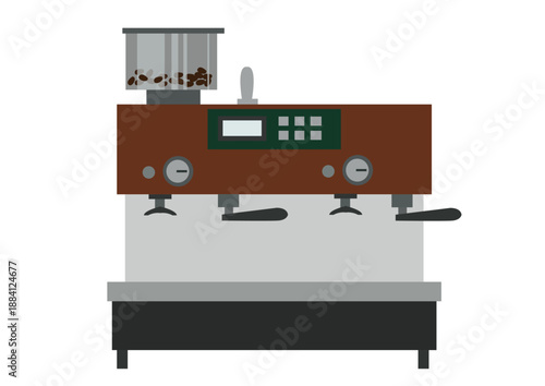 Double Serving Coffee Machine concept. Editable Clip Art.
