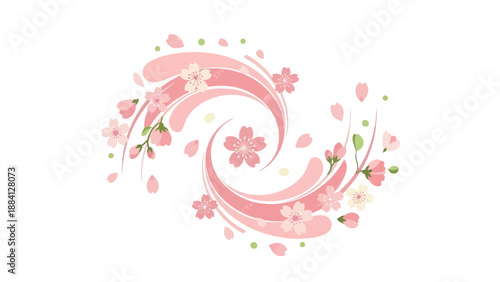 Cherry Blossom Swirl - Spring Floral Design