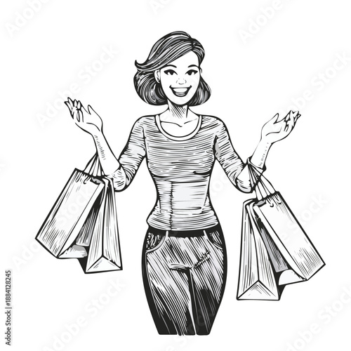 woman with shopping bags