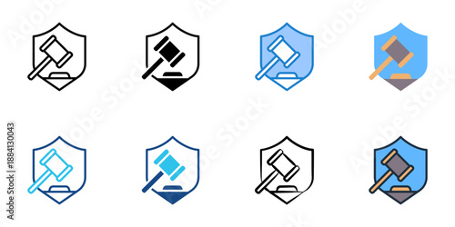 Compliance policy icons set multiple style collection. Editable stroke 
