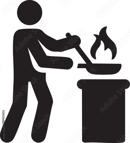 vector illustration of a silhouette of a chef