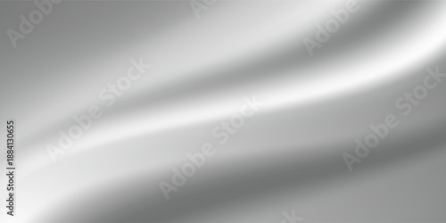 Silver foil background with metal mirror texture. Chrome gradient surface with light gloss simple abstract