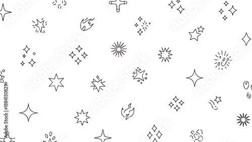 Collection of hand drawn celestial and astrological symbols isolated