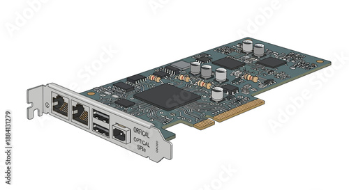 Computer hardware component on a circuit board