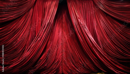 Theatrical Red Velvet Curtain Backdrop