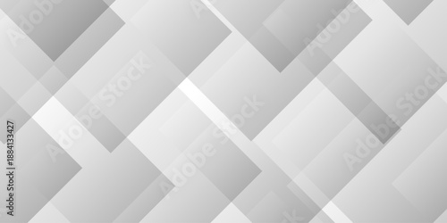 Modern Abstract white background design with layers of textured white transparent material in triangle and squares shapes. White color technology concept geometric line vector background.