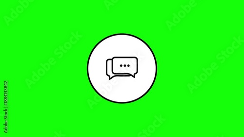 Animated contact icon showing an incoming phone call notification. Clean and simple phone call symbol, email envelope,  animation suitable for mobile app UI notification alerts communication concepts