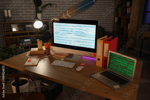 Computer monitor and laptop...