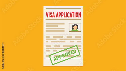A passport next to visa application form.Application visa Document for travel.Travel approval. Immigration visa