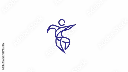 Abstract human figure in dynamic pose, symbolizing movement and energy.