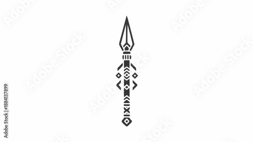 Detailed tribal spear head design.