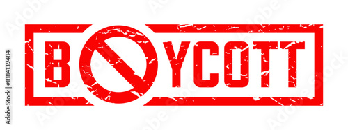 Boycott red stamp