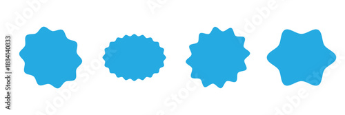 Circle sticker set. Wavy edge promo black badges. Star burst shape tags for price. Starburst speech bubbles. Starburst, black price sticker sunburst icons. eps10
