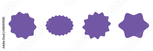 Circle sticker set. Wavy edge promo black badges. Star burst shape tags for price. Starburst speech bubbles. Starburst, black price sticker sunburst icons. eps10