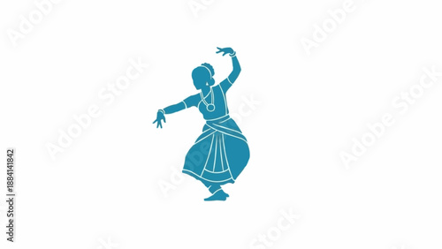Graceful Indian classical dancer performing traditional Bharatanatyam mudras.