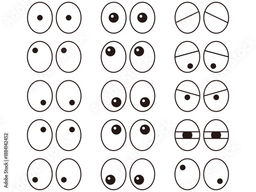 いろんな感情を表す目のシンプルセット