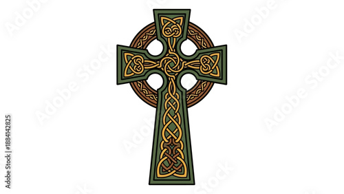 Intricate Celtic Cross with Traditional Knotwork Design
