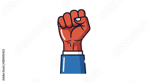Illustration of a Raised Fist Symbolizing Strength and Unity