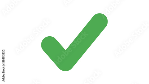 Green checkmark symbol on a white background
