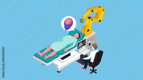Wallpaper Mural Robotic Brain Surgery and Medical AI Diagnostics 3d animation cartoon Torontodigital.ca