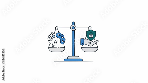 Balance Scale with AI and Book.