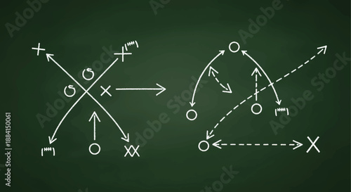 Football Tactics Chalkboard Diagram Vector for Coaching and Sports Analysis