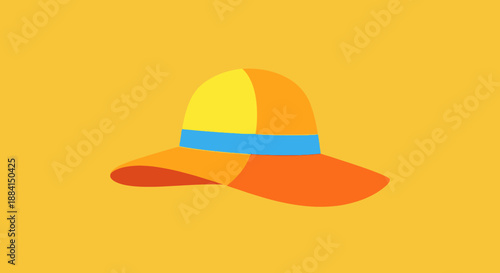 Vibrant summer hat worn by person on sunny day in casual outdoor setting