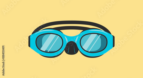 Summer swimming goggles illustration featuring eyewear, lenses, strap, diving, and accessories.