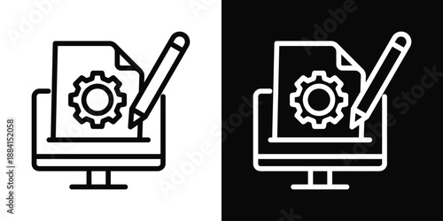 Rapid Prototyping Icon White And Black Background Style