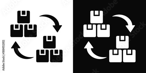 Replication Icon White And Black Background Style